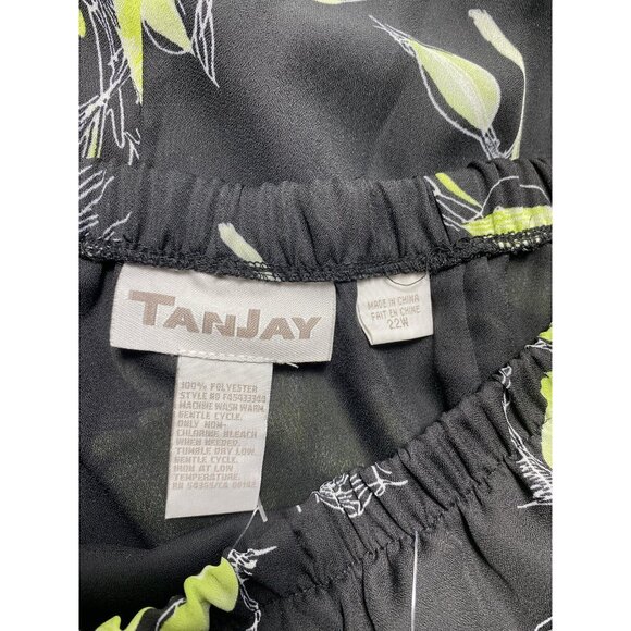 Black and Green Summer Skirt Leaf Nature Tanjay Plus Size 22w Women’s Skirt New - Picture 2 of 8